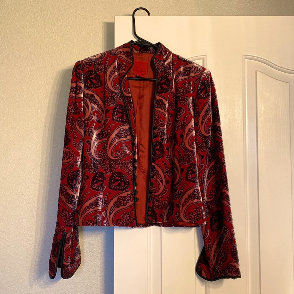 Velvet cigarette jacket